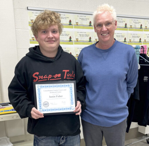 Fisher named CCCTC Nov. Student of the Month